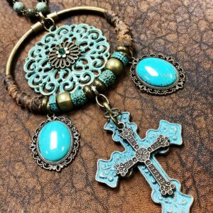 COLLIER LOLA MEDAILLON TURQUOISE