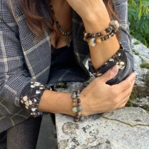 Bracelet Elsa perles de pierres naturelles élastique