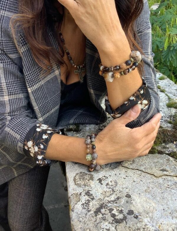 Bracelet Elsa perles de pierres naturelles élastique
