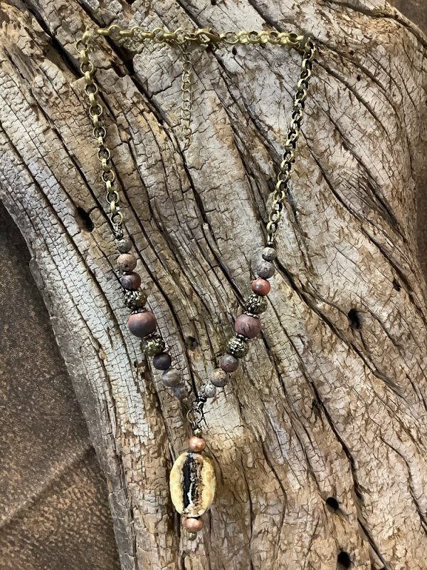 Collier Agata chaîne et pendentif agate naturelle