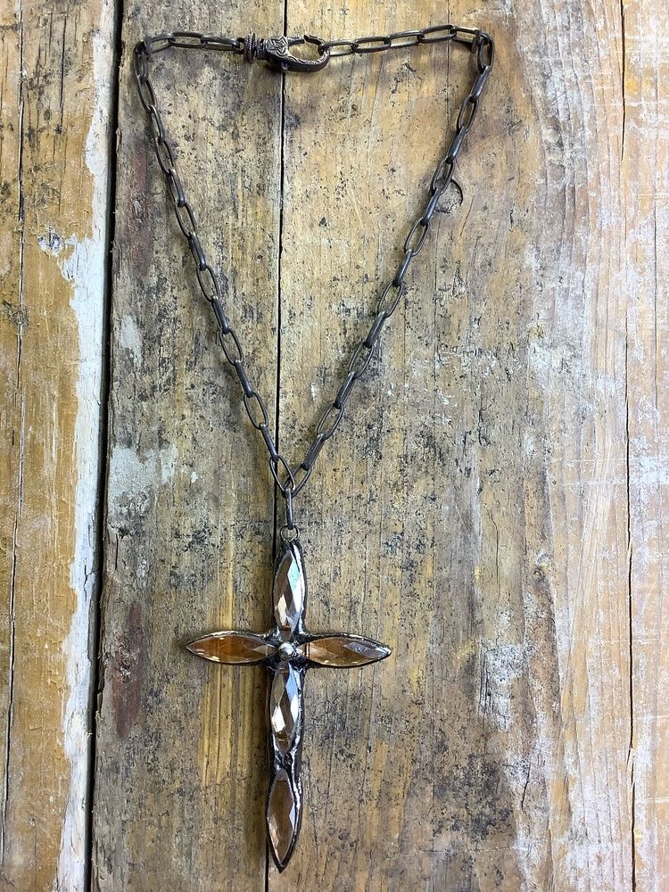 Collier Artiste Original Cuivré Soudé, Pendentif Imposant En Cuivre