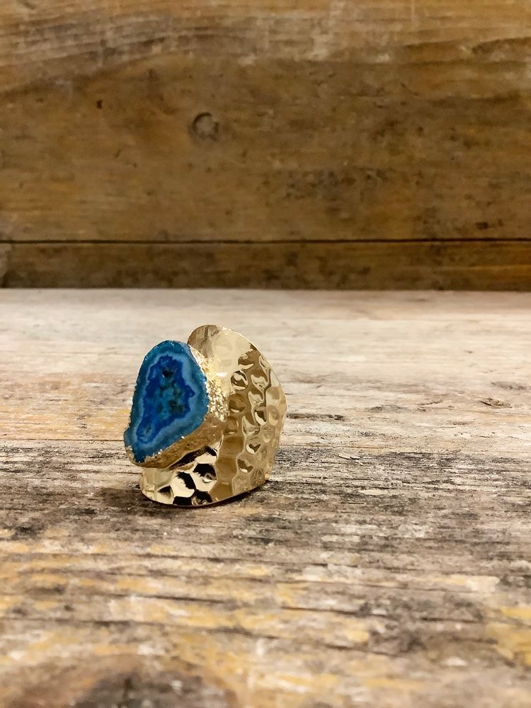 Bague Fantaisie Turquoise – Taille 59/USA 9, Alliage Et Cristal, Homme/femme