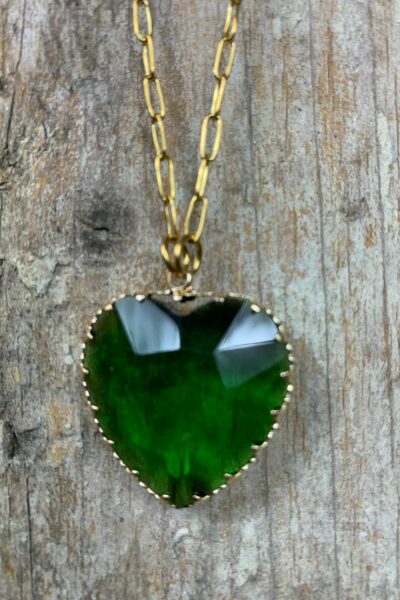 COLLIER CORAZON VERT