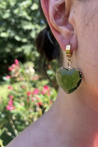 BOUCLES D'OREILLES CORAZON VERT