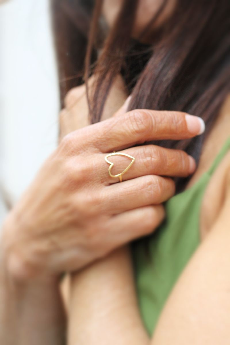 Bague Dorée Coeurs Et Arabesques - Sans Nickel - Neuf Avec étiquettes