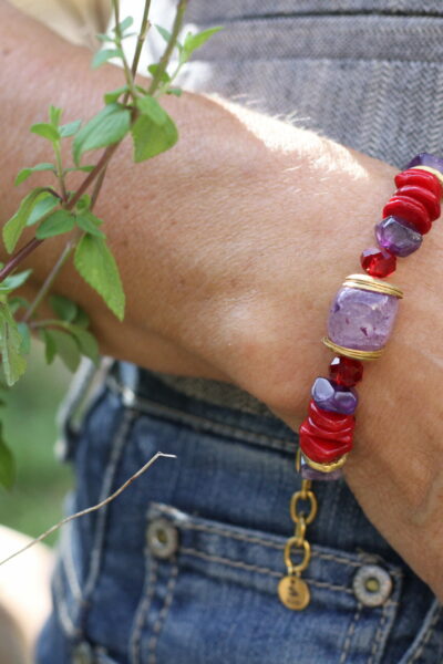 BRACELET INFINITY ROUGE