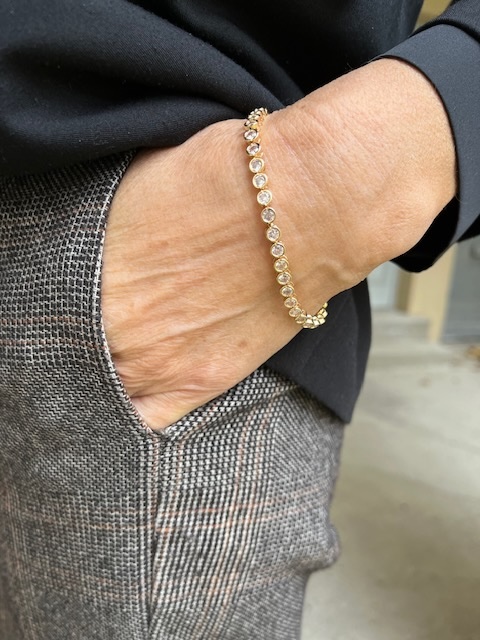 Tennis doré bracelet