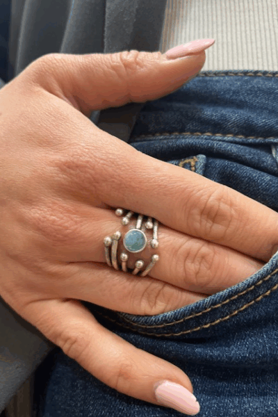 BAGUE ISABELLA AMAZONITE