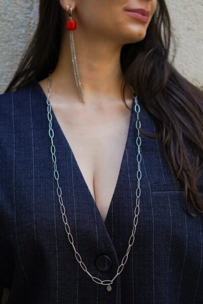 COLLIER DOVE ARGENT VIEILLI