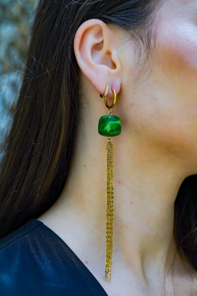 BOUCLES D'OREILLES ANA VERT
