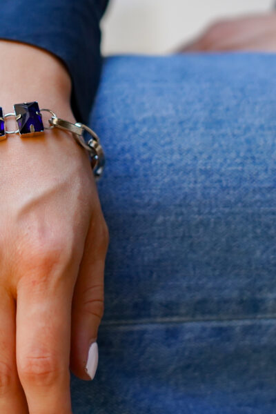 BRACELET MONOÏ ARGENT BLEU