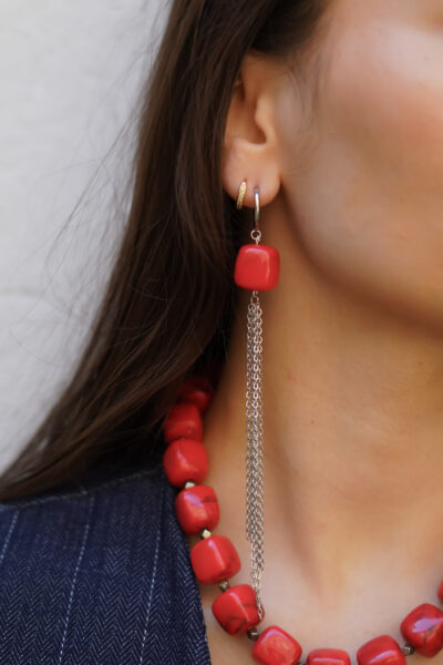 BOUCLES D'OREILLES ANA ROUGE