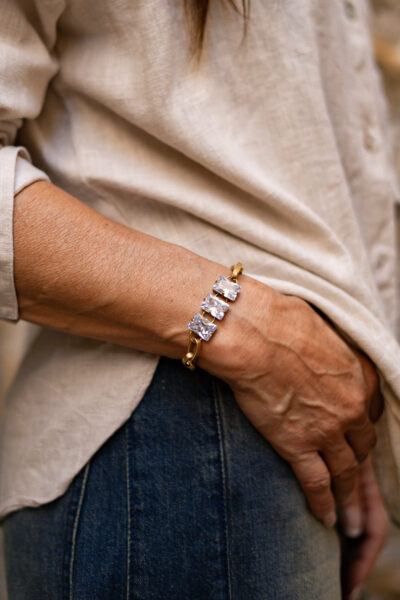 BRACELET MONOÏ DORÉ CRISTAL