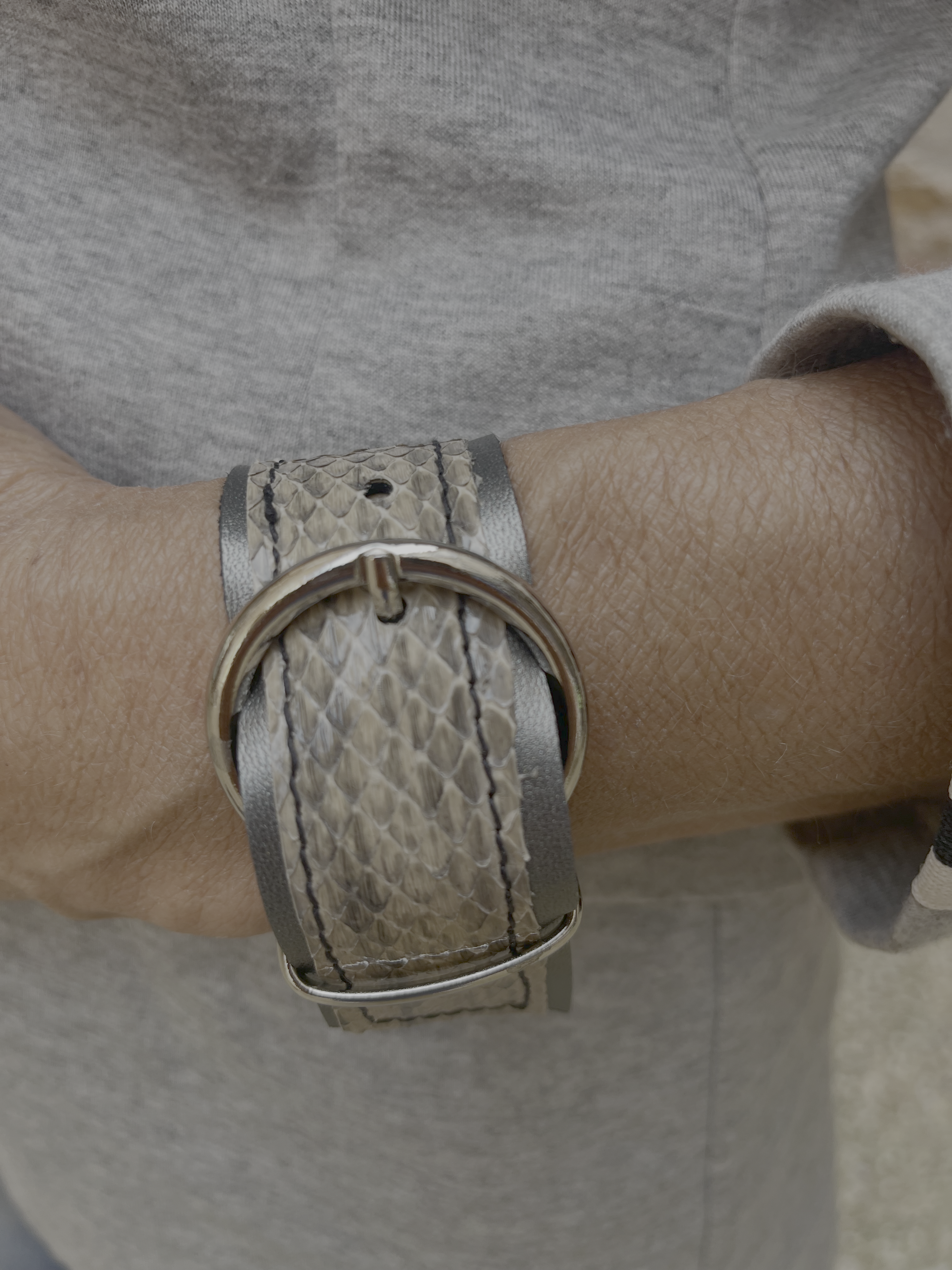 BRACELET IGUAN ARGENT PYTHON