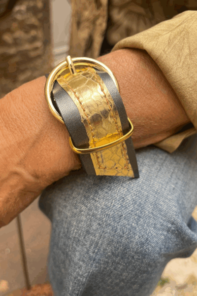 BRACELET IGUAN ARGENT DORÉ