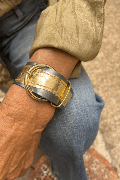 BRACELET IGUAN ARGENT DORÉ