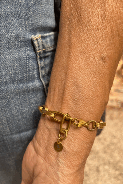 BRACELET MONOÏ DORÉ ROSE