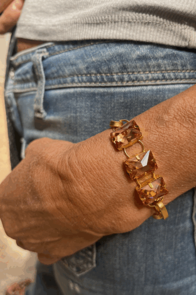 BRACELET MONOÏ DORÉ ROSE