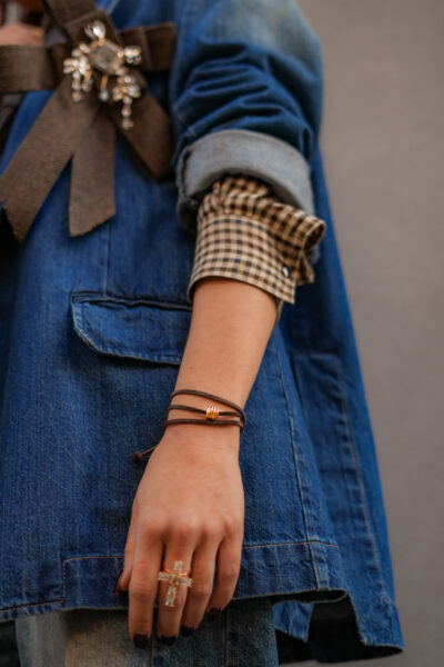 BRACELET THERON DORÉ CAMEL