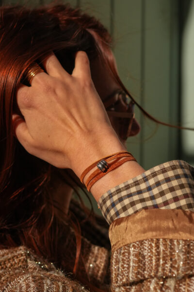 BRACELET THERON ARGENT CAMEL