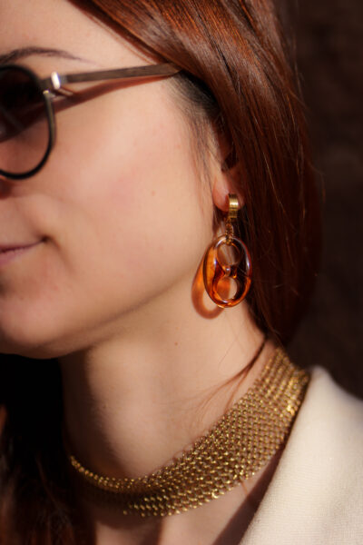 BOUCLES D'OREILLES CAFFÉE AMBRE