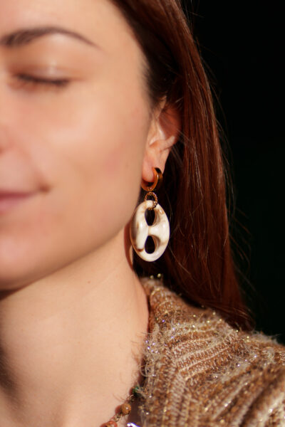 BOUCLES D'OREILLES CAFFÉE BEIGE