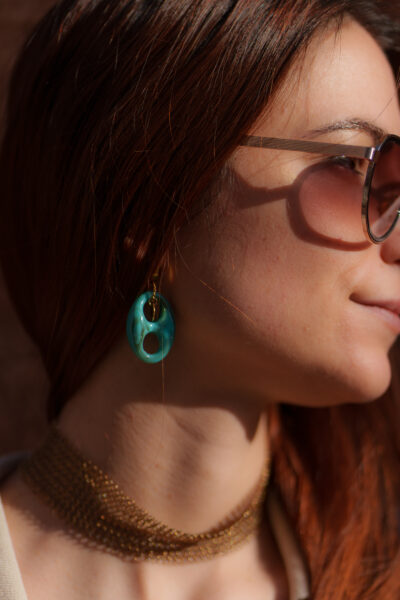 BOUCLES D'OREILLES CAFFÉE TURQUOISE