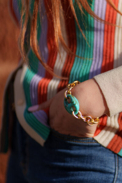 BRACELET CAFFÉE TURQUOISE