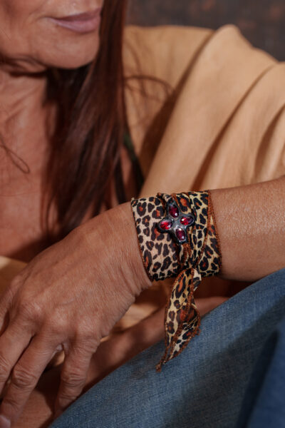 BRACELET FLEURIES ROUGE