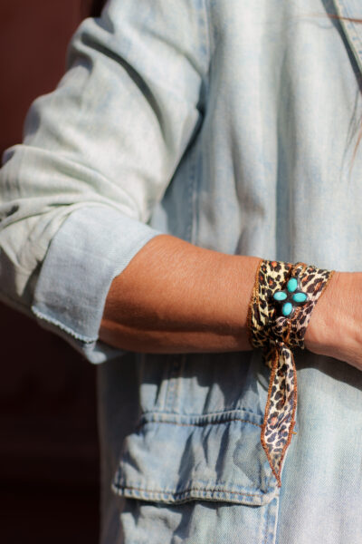 BRACELET FLEURIES TURQUOISE