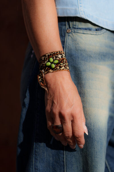 BRACELET FLEURIES VERT