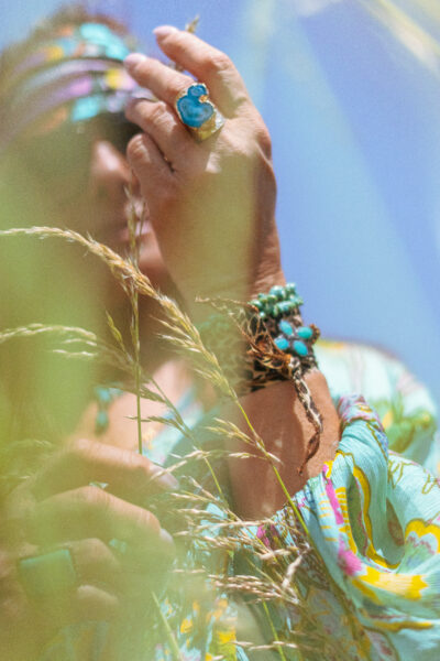 BRACELET FLEURIES TURQUOISE