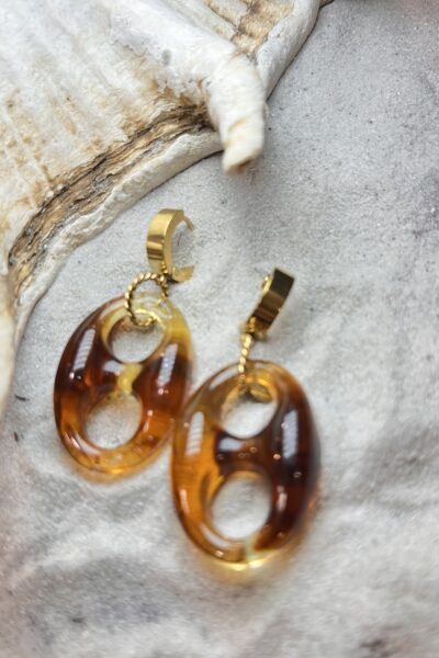 BOUCLES D'OREILLES CAFFÉE AMBRE