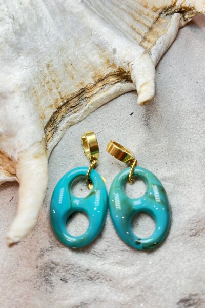 BOUCLES D'OREILLES CAFFÉE TURQUOISE