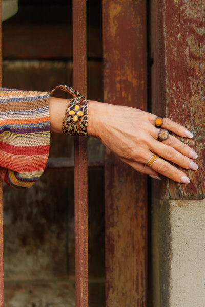 BRACELET FLEURIES MOUTARDE