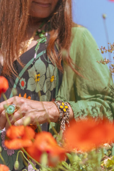 BRACELET FLEURIES MOUTARDE