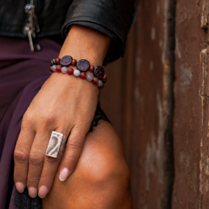 Grenat bracelet + Louise rouge bracelet + Guaap croco..