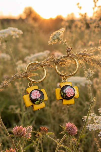 BOUCLES D'OREILLES MAGIC MAMA JAUNE