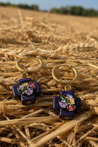 BOUCLES D'OREILLES MAGIC MAMA BLEU FONCÉ